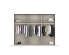 Drehtürenschrank >Artemis< in alpinweiß / Glas basalt
 - 271x210x54 (BxHxT)