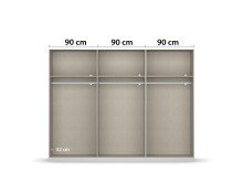 Drehtürenschrank >Artemis< in alpinweiß / Glas basalt
 - 271x210x54 (BxHxT)