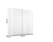 Schwebetürenschrank >Artemis< in alpinweiß / Kristallweißglas