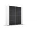 Schwebetürenschrank >Artemis< in alpinweiß / Glas basalt - 181x210x62 (BxHxT)