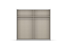Schwebetürenschrank >Artemis< in alpinweiß / Kristallweißglas