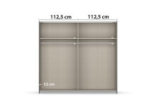 Schwebetürenschrank >Artemis< in alpinweiß / Kristallweißglas