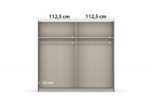 Schwebetürenschrank >Artemis< in Eiche Artisan / Glas basalt