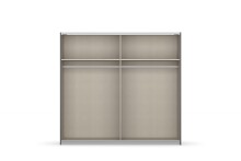 Schwebetürenschrank >Artemis< in alpinweiß / Glas basalt
 - 226x210x62 (BxHxT)