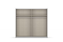 Schwebetürenschrank >Artemis< in alpinweiß / Glas basalt
 - 226x210x62 (BxHxT)