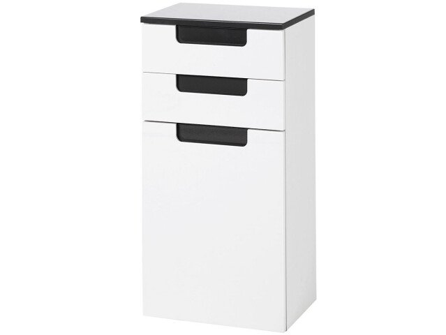 Unterschrank >Siena< in Weiß/Grau Hochglanz aus MDF - 40x79x27cm (BxHxT)