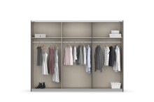 Schwebetürenschrank >Artemis< in alpinweiß / Kristallweißglas