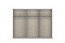 Schwebetürenschrank >Artemis< in alpinweiß / Kristallweißglas