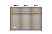 Schwebetürenschrank >Artemis< in Eiche Artisan / Glas basalt aus Holzwerkstoffe