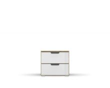 Nachttisch >Artemis< in Eiche Artisan / Kristallweißglas - 47x43x42 (BxHxT)