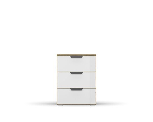 Nachttisch >Artemis< in Eiche Artisan / Kristallweißglas
 - 47x62x42 (BxHxT)