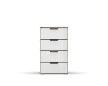 Kommode >Artemis< in Eiche Artisan / Kristallweißglas - 47x81x42 (BxHxT)