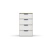 Kommode >Artemis< in Eiche Artisan / Kristallweißglas - 47x81x42 (BxHxT)