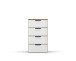Kommode >Artemis< in Eiche Artisan / Kristallweißglas - 47x81x42 (BxHxT)