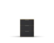 Nachttisch >Artemis< in Eiche Artisan / Glas basalt...