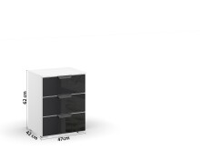 Nachttisch >Artemis< in alpinweiß / Glas...