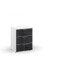 Nachttisch >Artemis< in alpinweiß / Glas basalt
 - 47x62x42 (BxHxT)