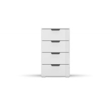 Kommode >Artemis< in alpinweiß / Kristallweißglas
 - 47x81x42 (BxHxT)