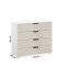 Kommode >Artemis< in alpinweiß / Glas champagner - glänzend - 93x81x42 (BxHxT)