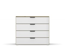 Kommode >Artemis< in Eiche Artisan / Kristallweißglas
 - 93x81x42 (BxHxT)