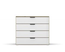 Kommode >Artemis< in Eiche Artisan / Kristallweißglas
 - 93x81x42 (BxHxT)