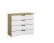 Kommode >Artemis< in Eiche Artisan / Kristallweißglas
 - 93x81x42 (BxHxT)