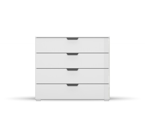 Kommode >Artemis< in alpinweiß / Kristallweißglas
 - 93x81x42 (BxHxT)