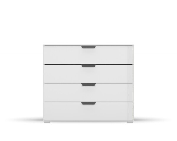 Kommode >Artemis< in alpinweiß / Kristallweißglas
 - 93x81x42 (BxHxT)
