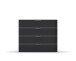 Kommode >Artemis< in alpinweiß / Glas basalt
 - 93x81x42 (BxHxT)