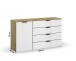 Kommode >Artemis< in Eiche Artisan / Kristallweißglas
 - 140x81x42 (BxHxT)