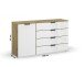 Kommode >Artemis< in Eiche Artisan / Kristallweißglas
 - 140x81x42 (BxHxT)