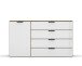 Kommode >Artemis< in Eiche Artisan / Kristallweißglas
 - 140x81x42 (BxHxT)