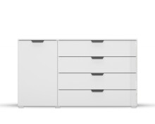 Kommode >Artemis< in alpinweiß / Kristallweißglas
 - 140x81x42 (BxHxT)
