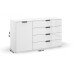 Kommode >Artemis< in alpinweiß / Kristallweißglas
 - 140x81x42 (BxHxT)
