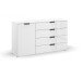 Kommode >Artemis< in alpinweiß / Kristallweißglas
 - 140x81x42 (BxHxT)