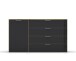 Kommode >Artemis< in Eiche Artisan / Glas basalt - 140x81x42 (BxHxT)