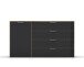 Kommode >Artemis< in Eiche Artisan / Glas basalt - 140x81x42 (BxHxT)