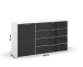 Kommode >Artemis< in alpinweiß / Glas basalt
 - 140x81x42 (BxHxT)
