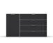 Kommode >Artemis< in alpinweiß / Glas basalt
 - 140x81x42 (BxHxT)