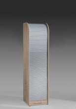 Jalousieschrank >Organizer< in Eiche-Sägerau/Silber - 45x164x40cm (BxHxT)