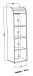Jalousieschrank >Organizer< in Eiche-Sägerau/Silber - 45x164x40cm (BxHxT)