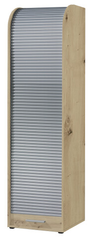 Jalousieschrank >Organizer< in Asteiche/Silber - 45x164x40cm (BxHxT)