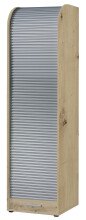 Jalousieschrank >Organizer< in Asteiche/Silber - 45x164x40cm (BxHxT)