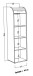 Jalousieschrank >Organizer< in Asteiche/Silber - 45x164x40cm (BxHxT)