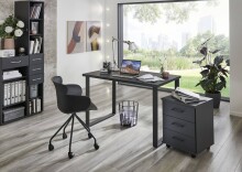 Schreibtisch >HOME DESK< in Graphit - 120x75x70cm (BxHxT)