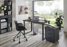 Schreibtisch >HOME DESK< in Graphit - 159x75x70cm...