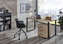 Rollcontainer >HOME DESK< in San Remo Eiche Nachbildung - 46x58x40cm (BxHxT)