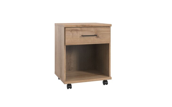 Rollcontainer >HOME DESK< in Plankeneiche Nachbildung - 46x58x40cm (BxHxT)