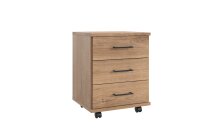 Rollcontainer >HOME DESK< in Plankeneiche Nachbildung - 46x58x40cm (BxHxT)