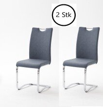 Freischwinger >TIRANA< 2er-Set in graublau - 43x100x57cm (BxHxT)